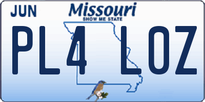 MO license plate PL4L0Z