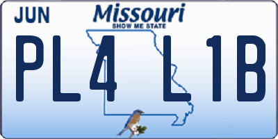 MO license plate PL4L1B