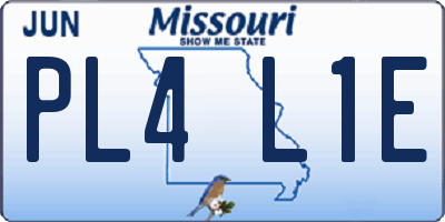 MO license plate PL4L1E