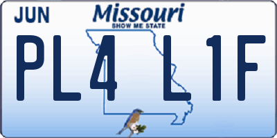 MO license plate PL4L1F