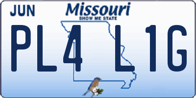 MO license plate PL4L1G