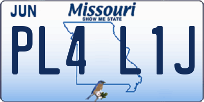 MO license plate PL4L1J