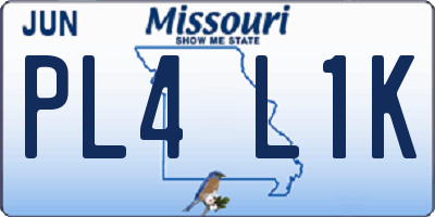 MO license plate PL4L1K