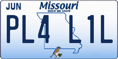 MO license plate PL4L1L