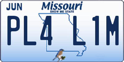 MO license plate PL4L1M