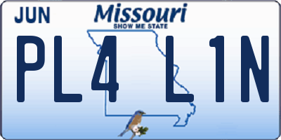 MO license plate PL4L1N