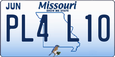 MO license plate PL4L1O