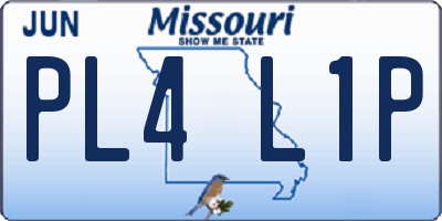 MO license plate PL4L1P