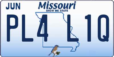 MO license plate PL4L1Q
