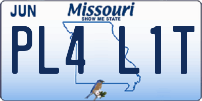 MO license plate PL4L1T