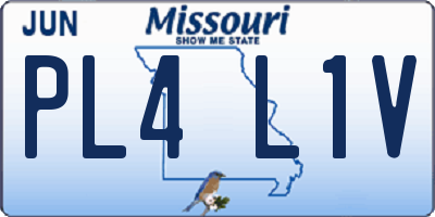 MO license plate PL4L1V