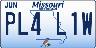 MO license plate PL4L1W