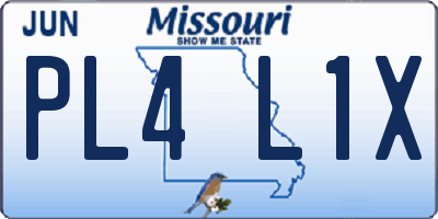 MO license plate PL4L1X