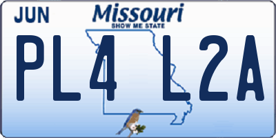 MO license plate PL4L2A