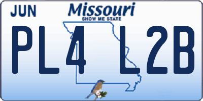 MO license plate PL4L2B