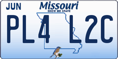 MO license plate PL4L2C