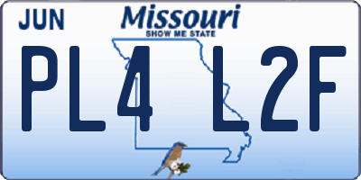 MO license plate PL4L2F