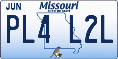 MO license plate PL4L2L