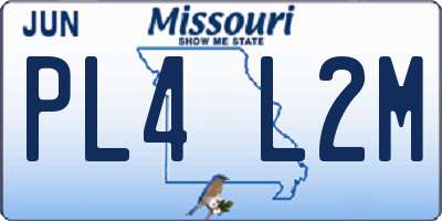 MO license plate PL4L2M