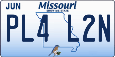 MO license plate PL4L2N