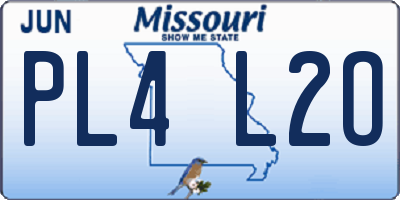 MO license plate PL4L2O