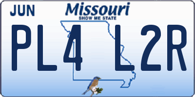 MO license plate PL4L2R