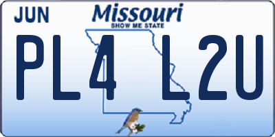 MO license plate PL4L2U