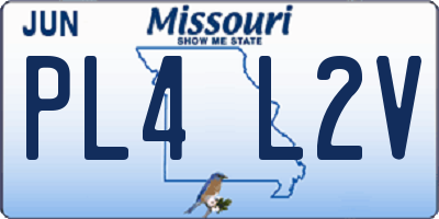 MO license plate PL4L2V