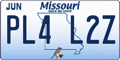 MO license plate PL4L2Z