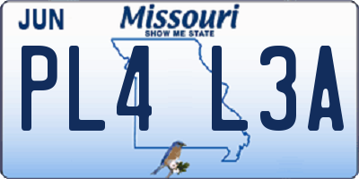 MO license plate PL4L3A