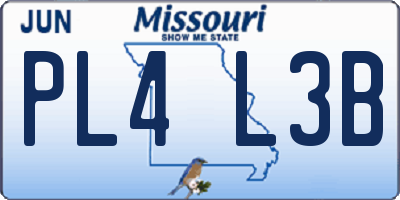 MO license plate PL4L3B