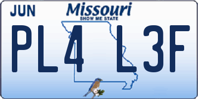 MO license plate PL4L3F