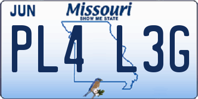 MO license plate PL4L3G