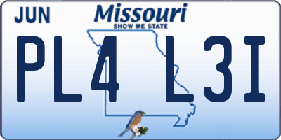 MO license plate PL4L3I