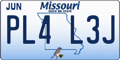 MO license plate PL4L3J