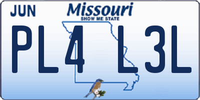 MO license plate PL4L3L