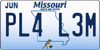 MO license plate PL4L3M