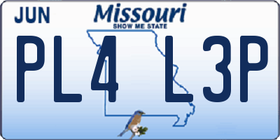 MO license plate PL4L3P