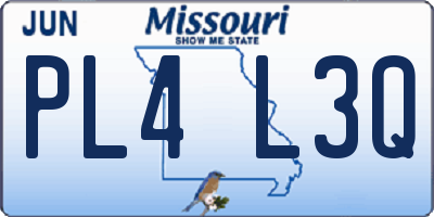 MO license plate PL4L3Q
