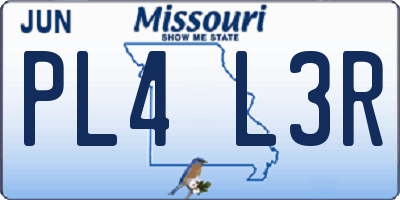 MO license plate PL4L3R