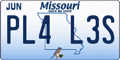 MO license plate PL4L3S