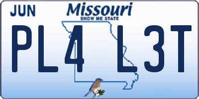 MO license plate PL4L3T
