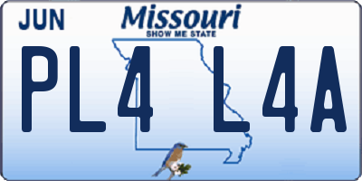 MO license plate PL4L4A