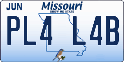 MO license plate PL4L4B
