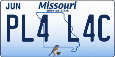 MO license plate PL4L4C