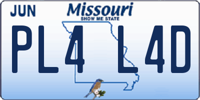 MO license plate PL4L4D