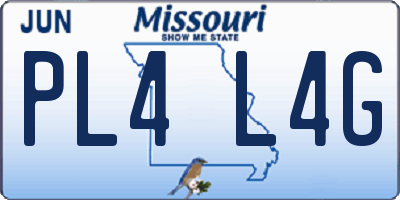 MO license plate PL4L4G