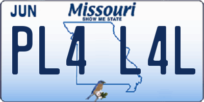 MO license plate PL4L4L