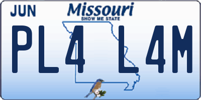 MO license plate PL4L4M