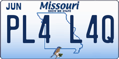 MO license plate PL4L4Q